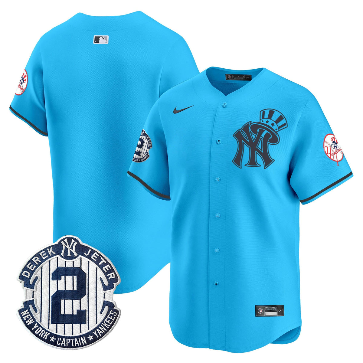 NYY Derek Jeter Patch Vapor Premier Limited Jersey V2 - All Stitched