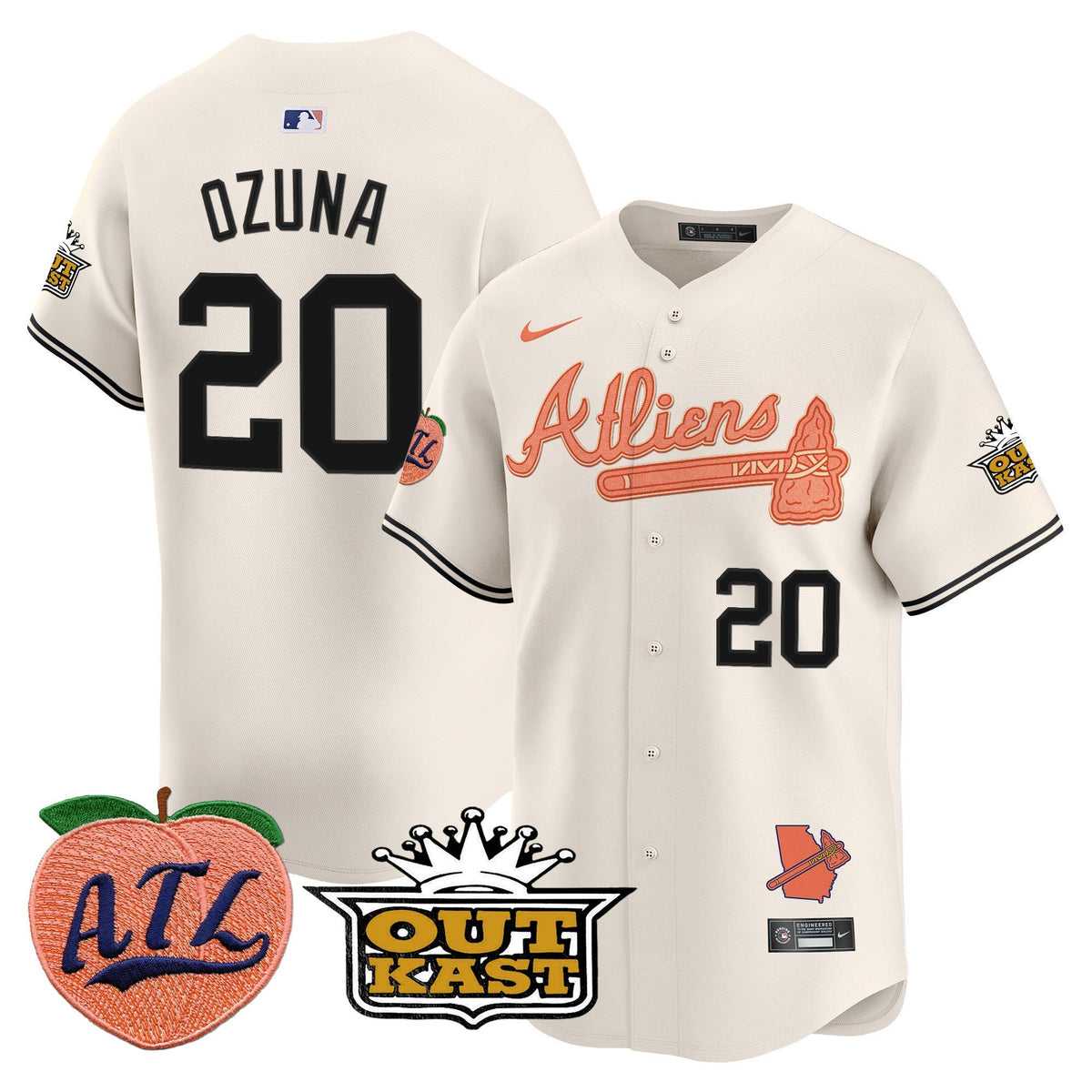 ATL Atliens & Peach Vapor Premier Limited Jersey - All Stitched