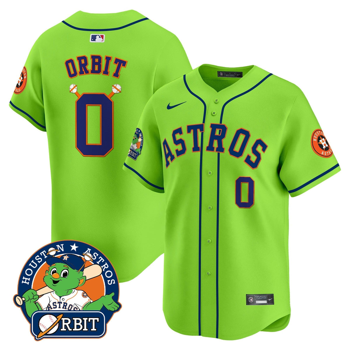 Astros Orbit Patch Vapor Premier Limited Jersey V2 - All Stitched