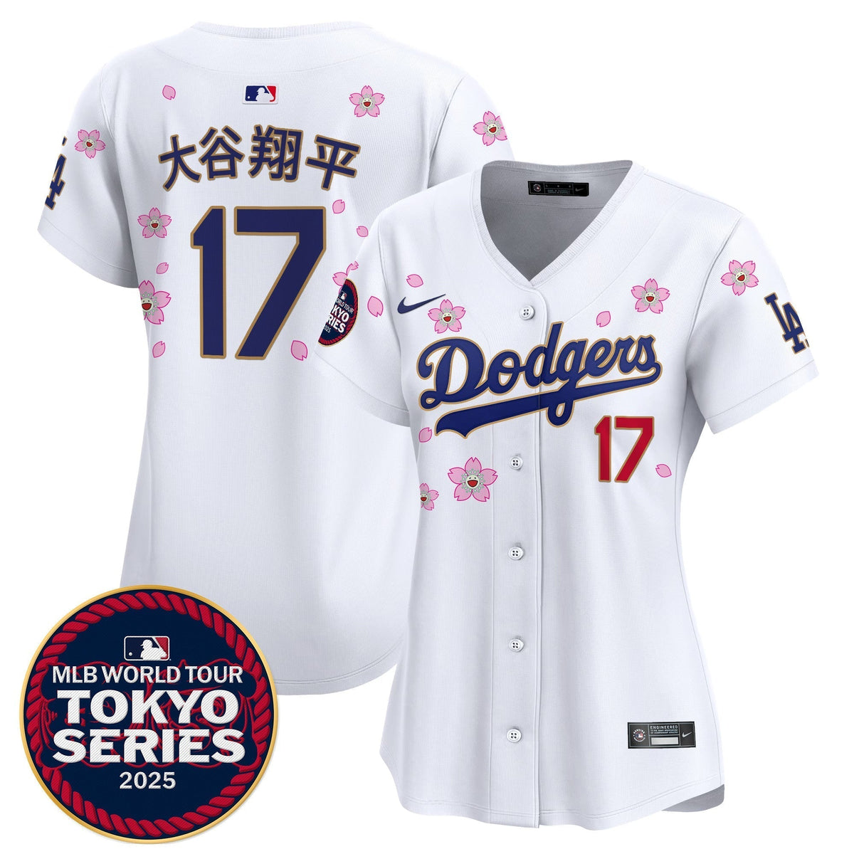 Women's Dodgers Tokyo Series 2025 Gold Trim Vapor Premier Limited Jersey - Stitched