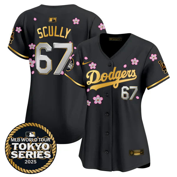 Women's Dodgers Tokyo Series 2025 Gold Trim Vapor Premier Limited Jersey - Stitched