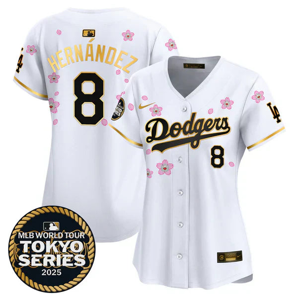 Women's Dodgers Tokyo Series 2025 Gold Trim Vapor Premier Limited Jersey - Stitched