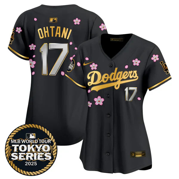 Women's Dodgers Tokyo Series 2025 Gold Trim Vapor Premier Limited Jersey - Stitched