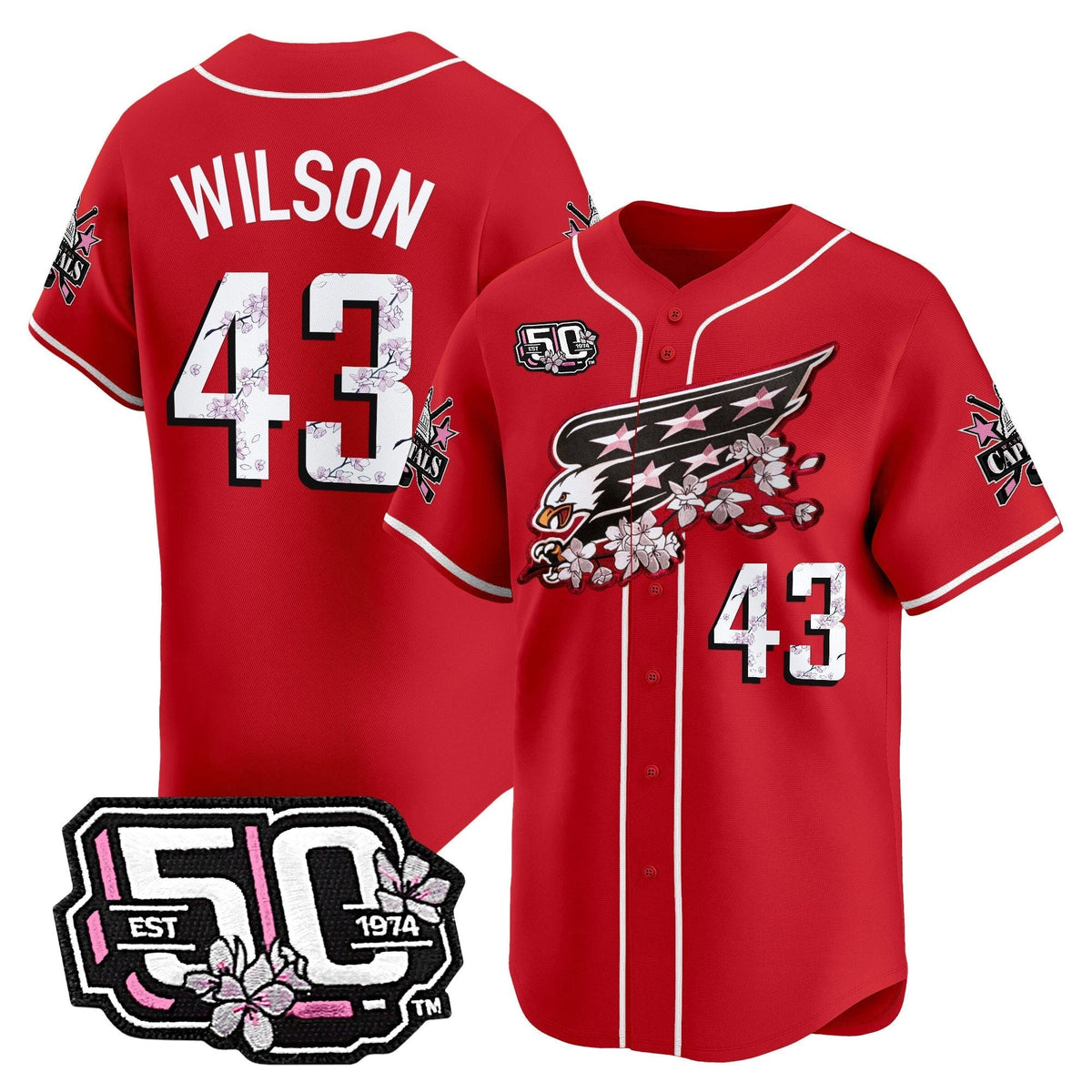 2025 WSH 50th Anniversary Cherry Blossom Style Vapor Premier Limited Jersey - All Stitched