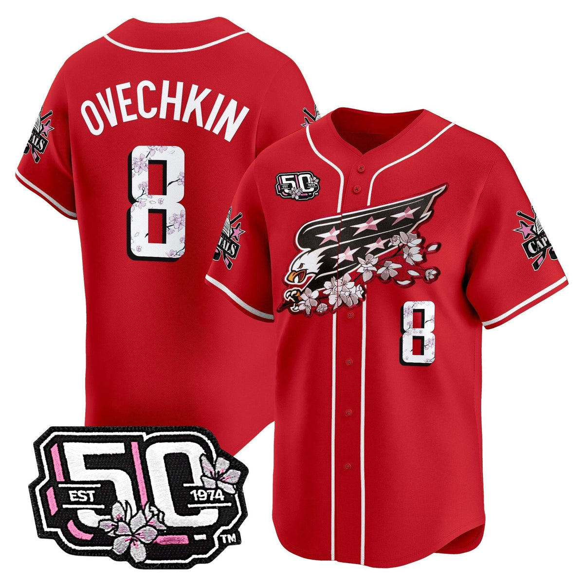 2025 WSH 50th Anniversary Cherry Blossom Style Vapor Premier Limited Jersey - All Stitched