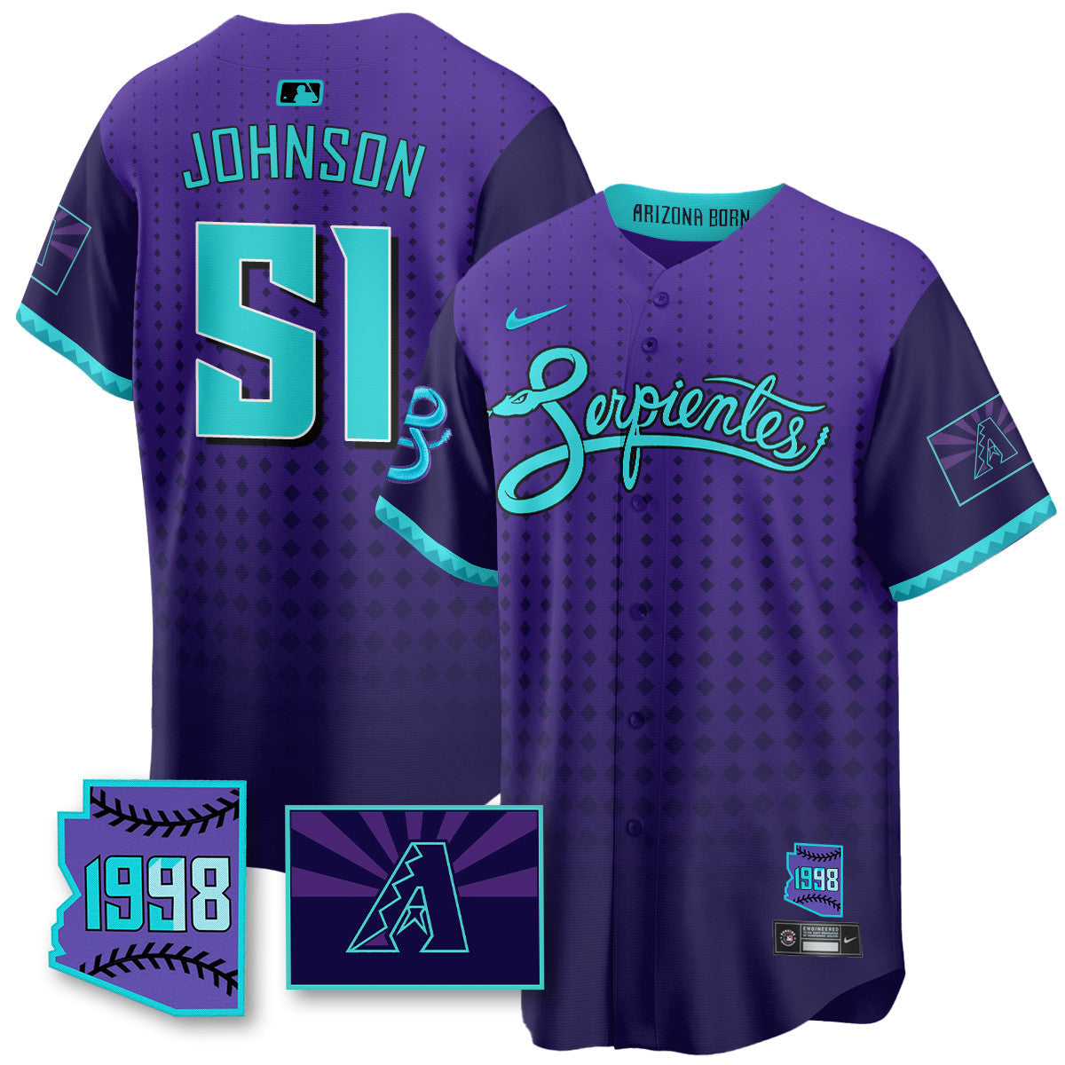 ARI Purple for Second âSerpientesâ City Connect Jersey - All Stitched