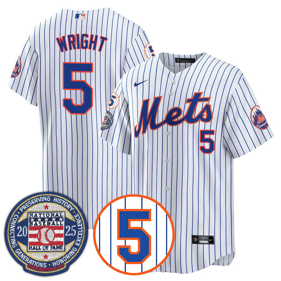 NYM Number Retirement & Hall of Fame Gold Men Jersey - All Stitched
