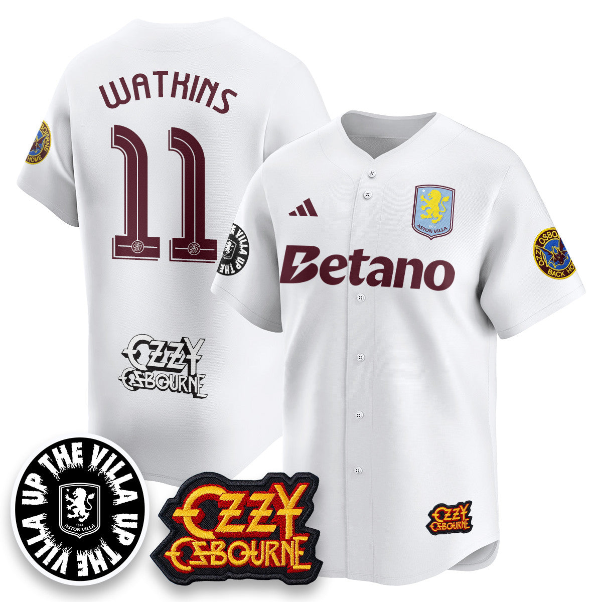Aston Villa Ozzy Osbourne Back Home Baseball Jersey - All Stitched