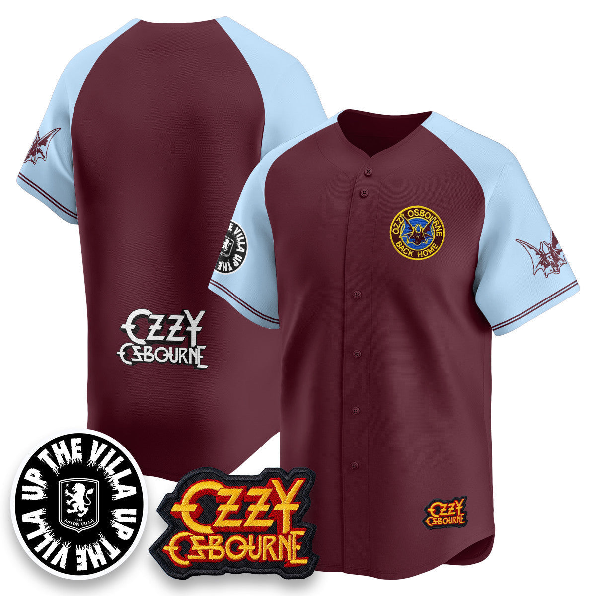 Aston Villa Ozzy Osbourne Back Home Baseball Jersey - All Stitched