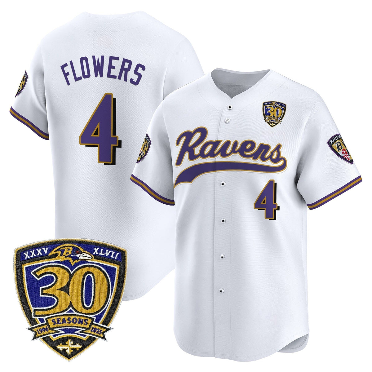 BAL 2025 Vapor Baseball Jersey - 30th Anniversary Patch - All Stitched