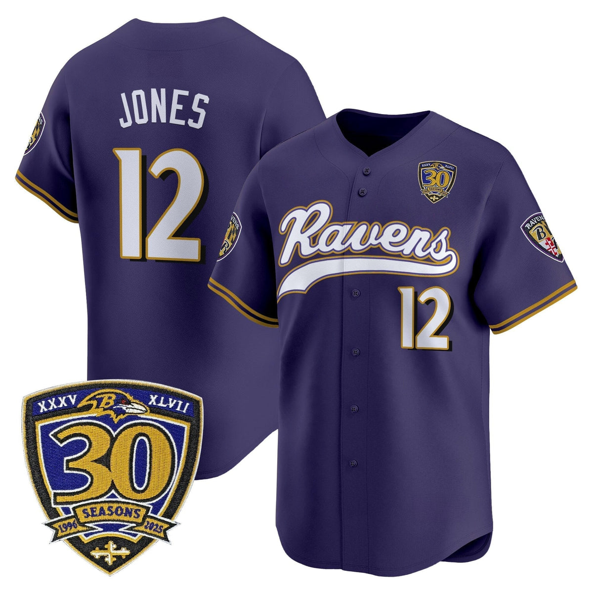 BAL 2025 Vapor Baseball Jersey - 30th Anniversary Patch - All Stitched