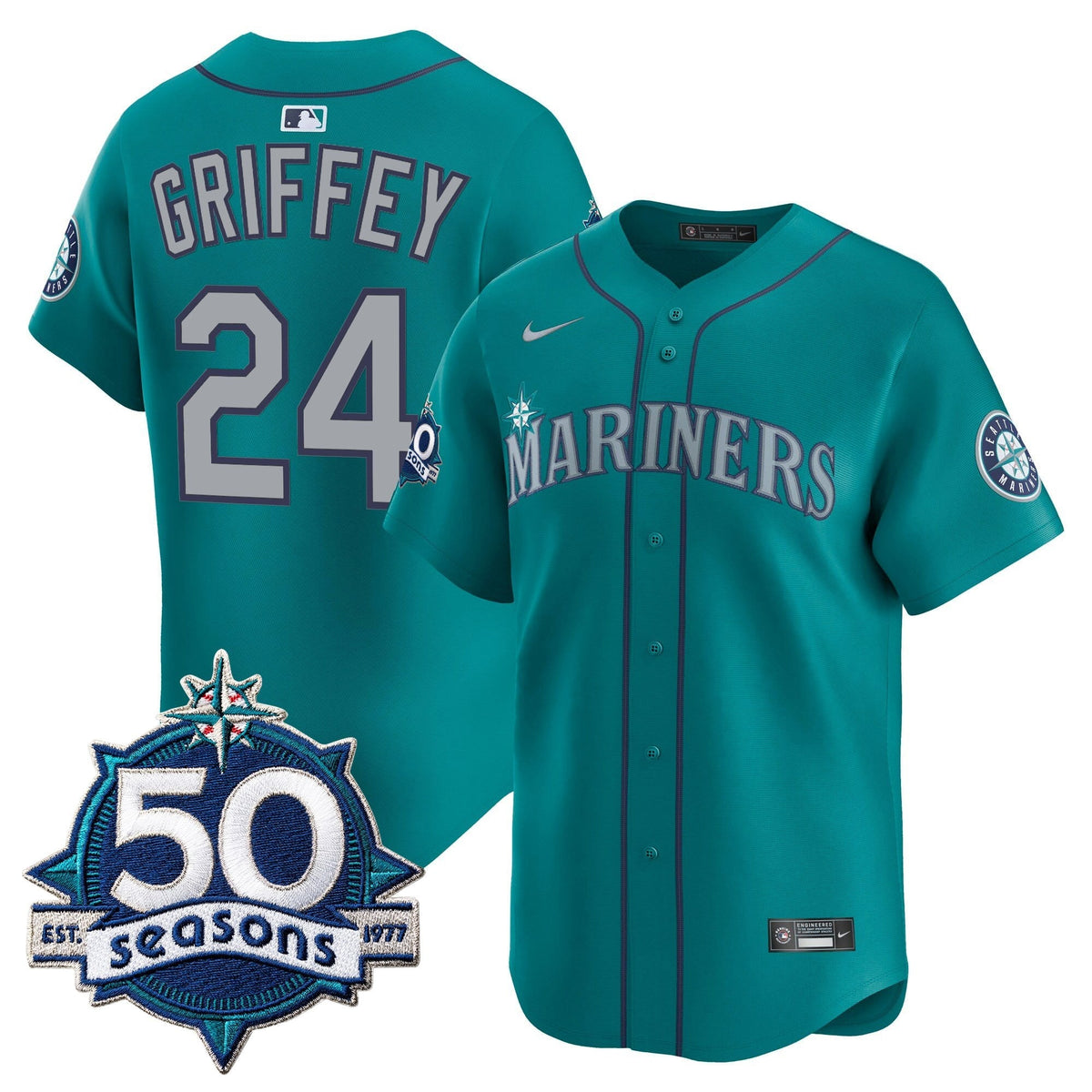 SEA 50 Seasons Patch Vapor Premier Limited Jersey - All Stitched
