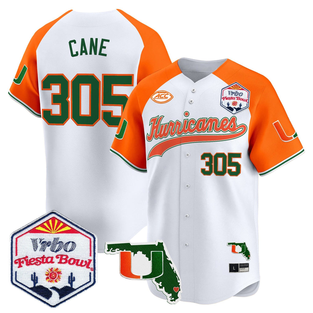 MIA 2026 The Fiesta Bowl & Florida Patch Vapor Baseball Jersey - All Stitched