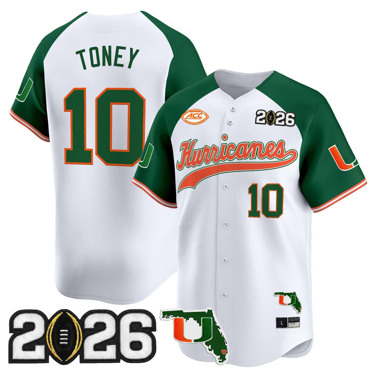 MIA 2026 CFP Final & Florida Patch Vapor Baseball Jersey - All Stitched