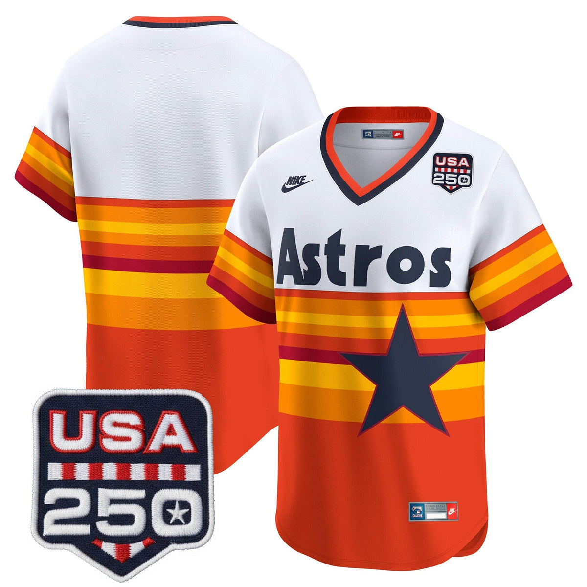 Menâs HOU 250America Patch Vapor Premier Limited Jersey - All Stitched