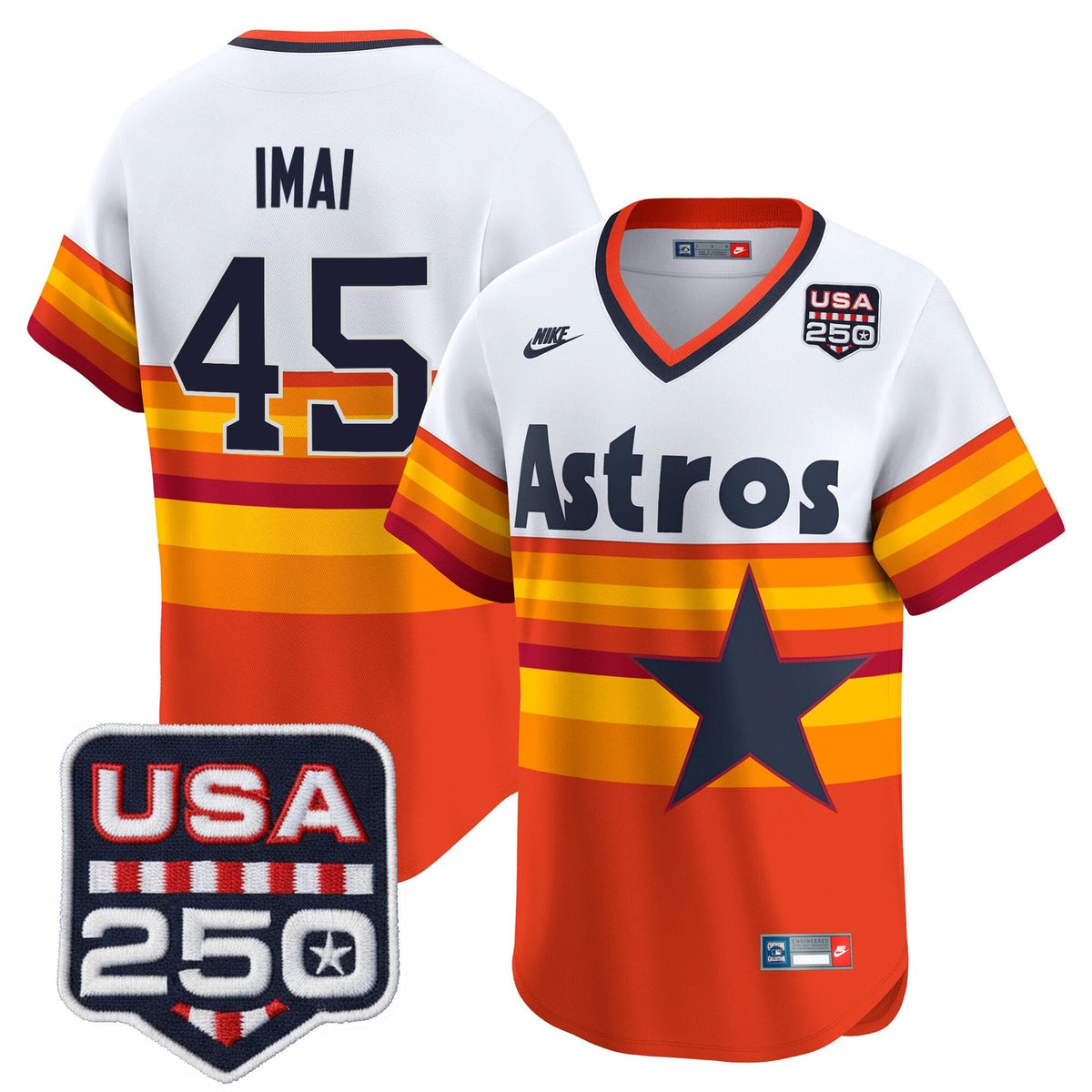Menâs HOU 250America Patch Vapor Premier Limited Jersey - All Stitched