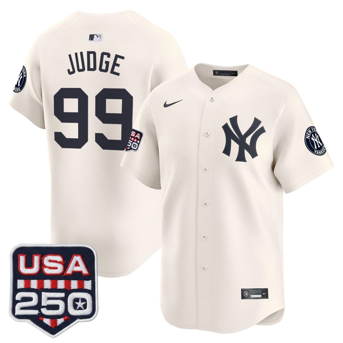 NYY 250America Patch Vapor Premier Limited Jersey - All Stitched
