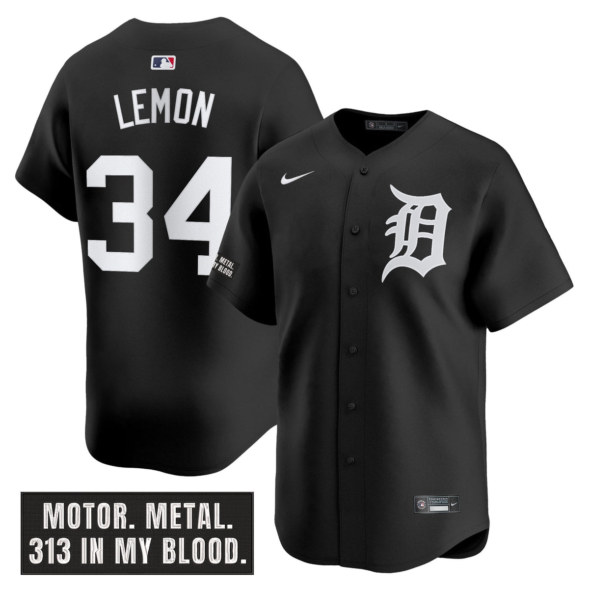 DET 'Motor Gothic Edition' Vapor Premier Limited Jersey - All Stitched