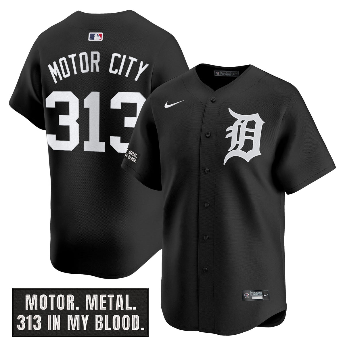 DET 'Motor Gothic Edition' Vapor Premier Limited Jersey - All Stitched