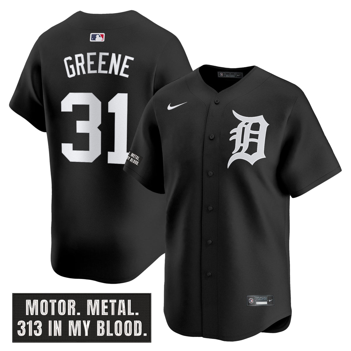DET 'Motor Gothic Edition' Vapor Premier Limited Jersey - All Stitched
