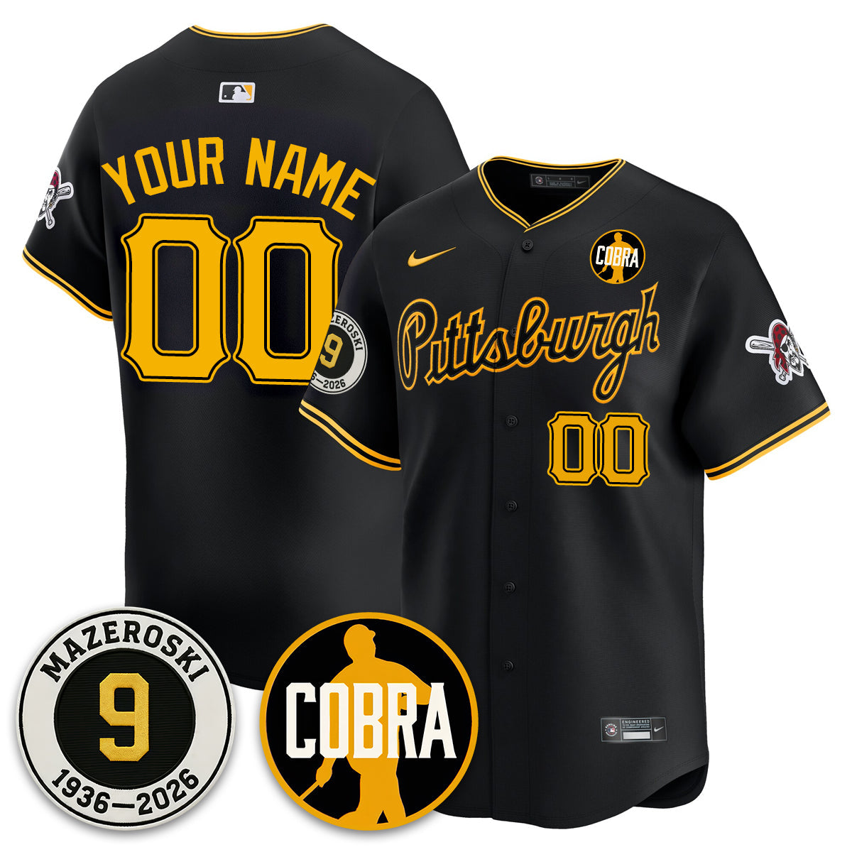 PIT Memories Vapor Limited Jersey - Bill Mazeroski Patch - All Stitched