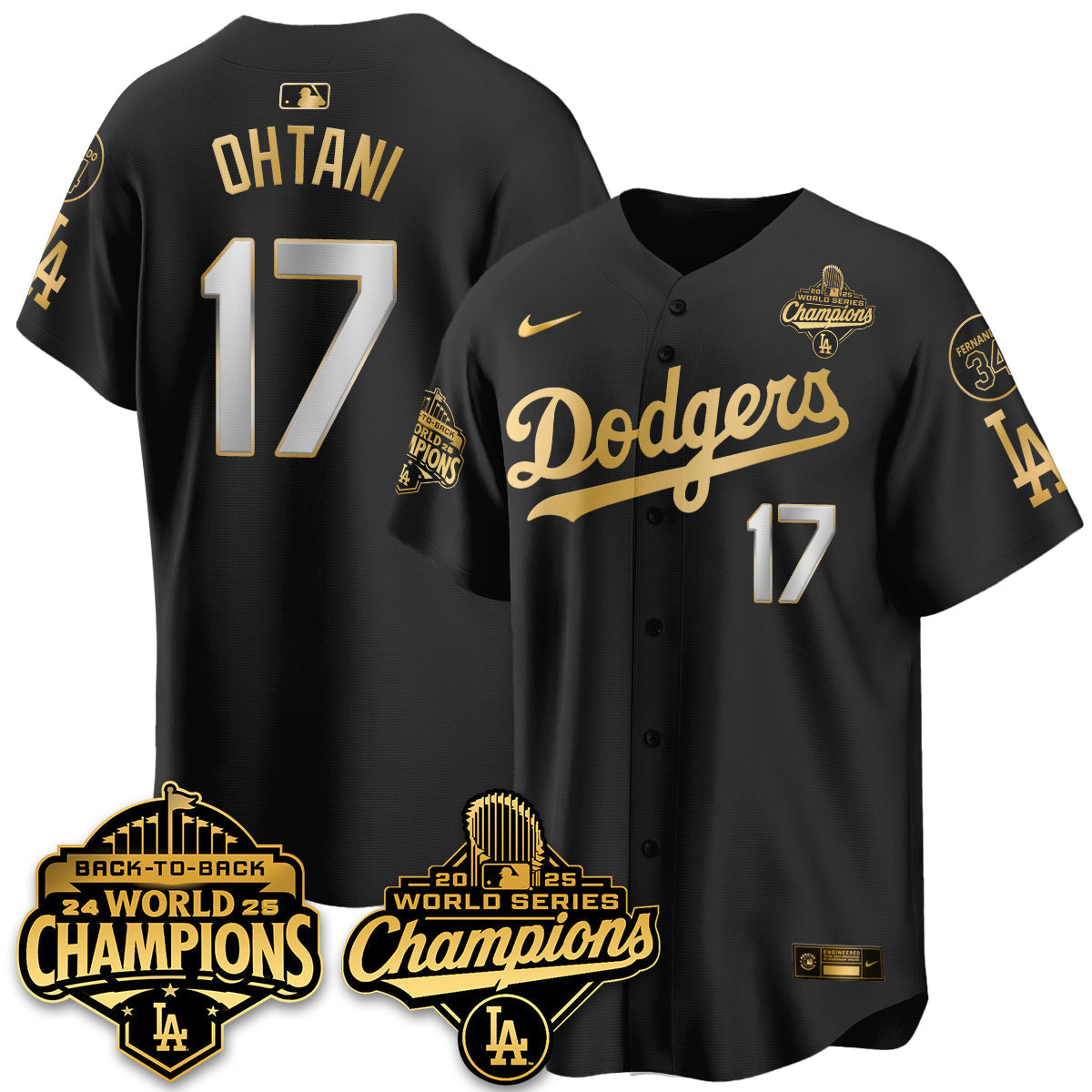 LAD 2025 World Series Champions Jersey - All Stitched