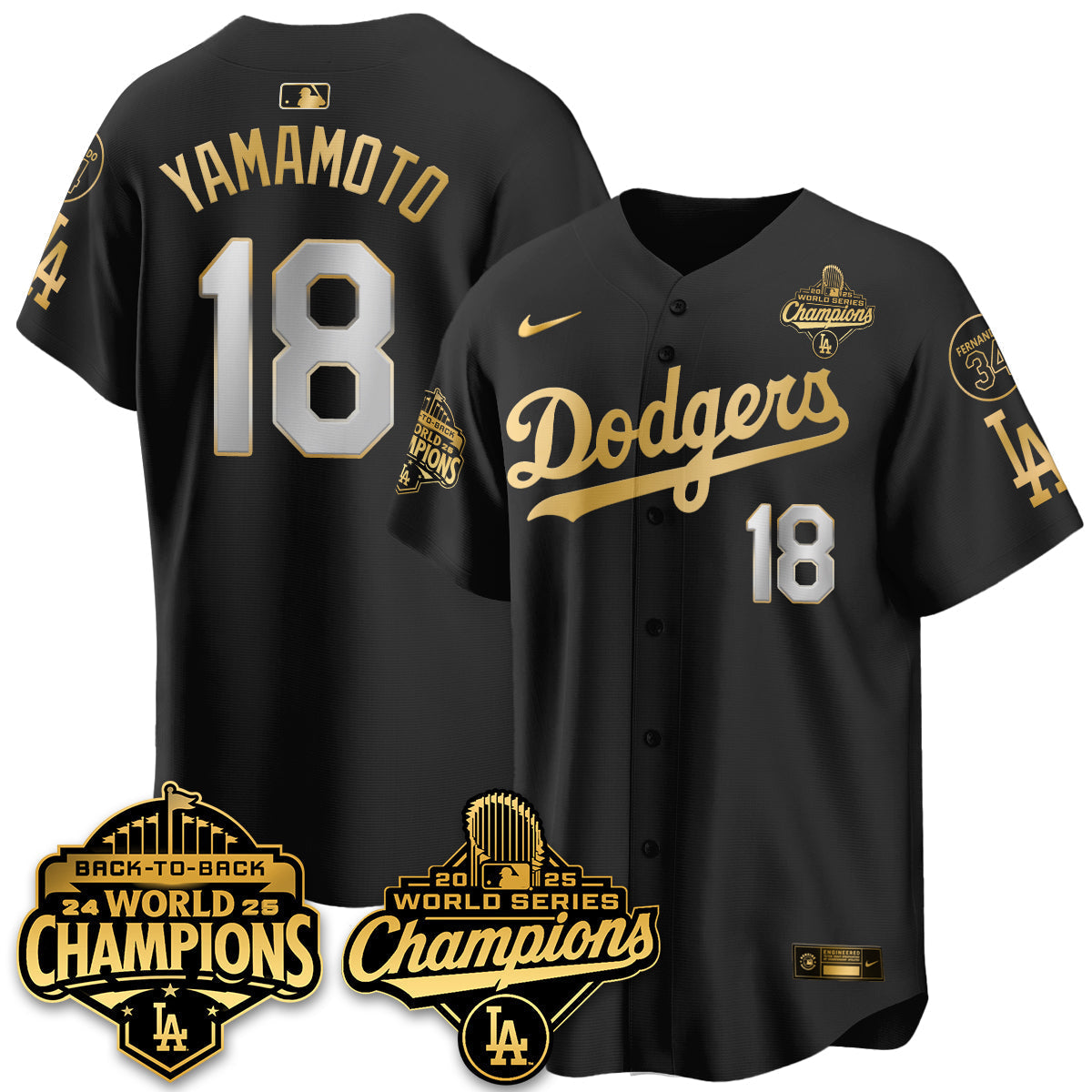 LAD 2025 World Series Champions Jersey - All Stitched