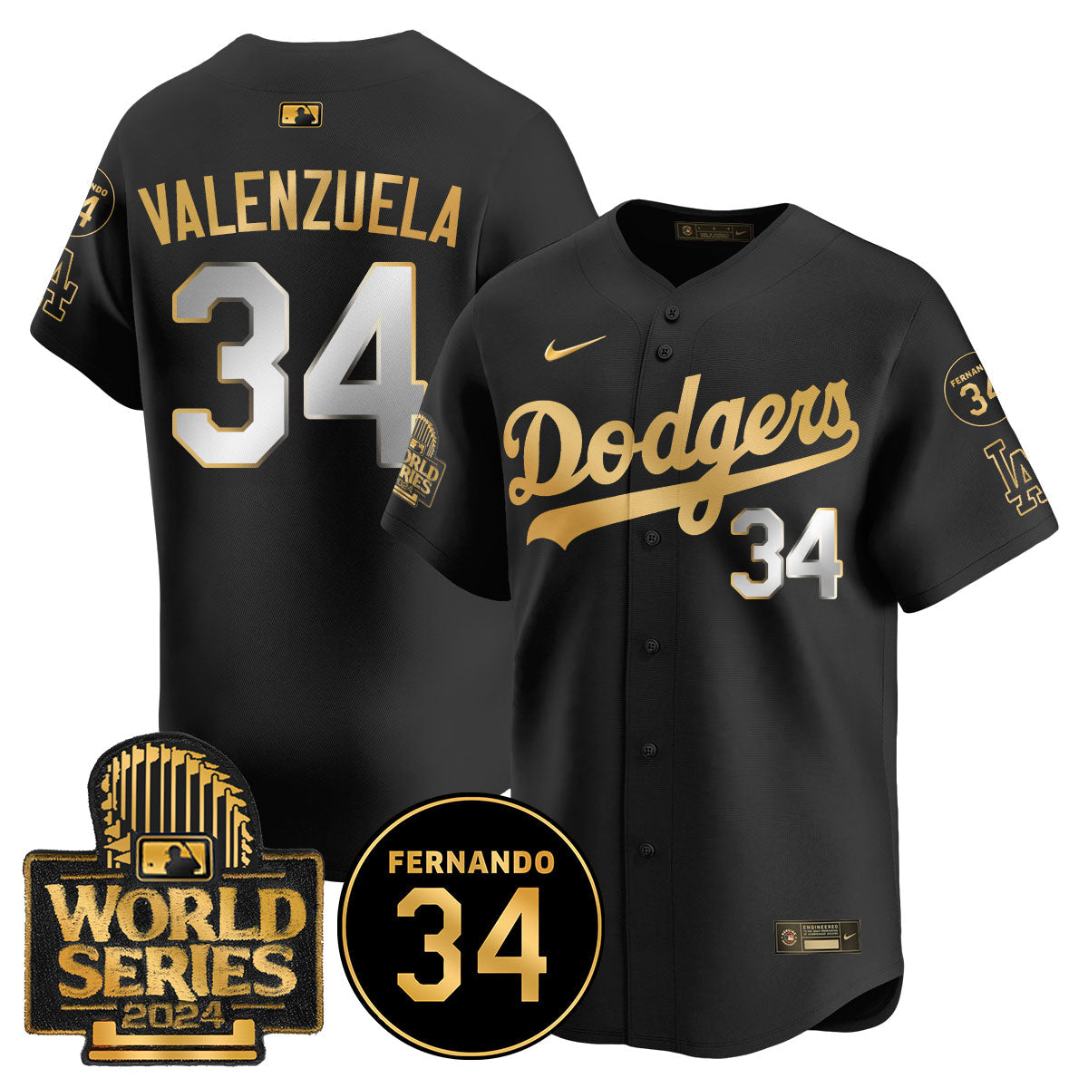 Dodgers Fernando Valenzuela Memorial Men Jersey - All Stitched