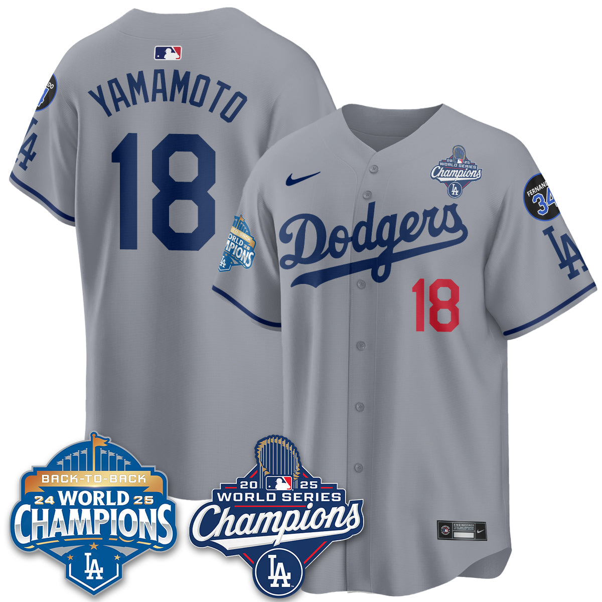 LAD 2025 World Series Champions Jersey - All Stitched