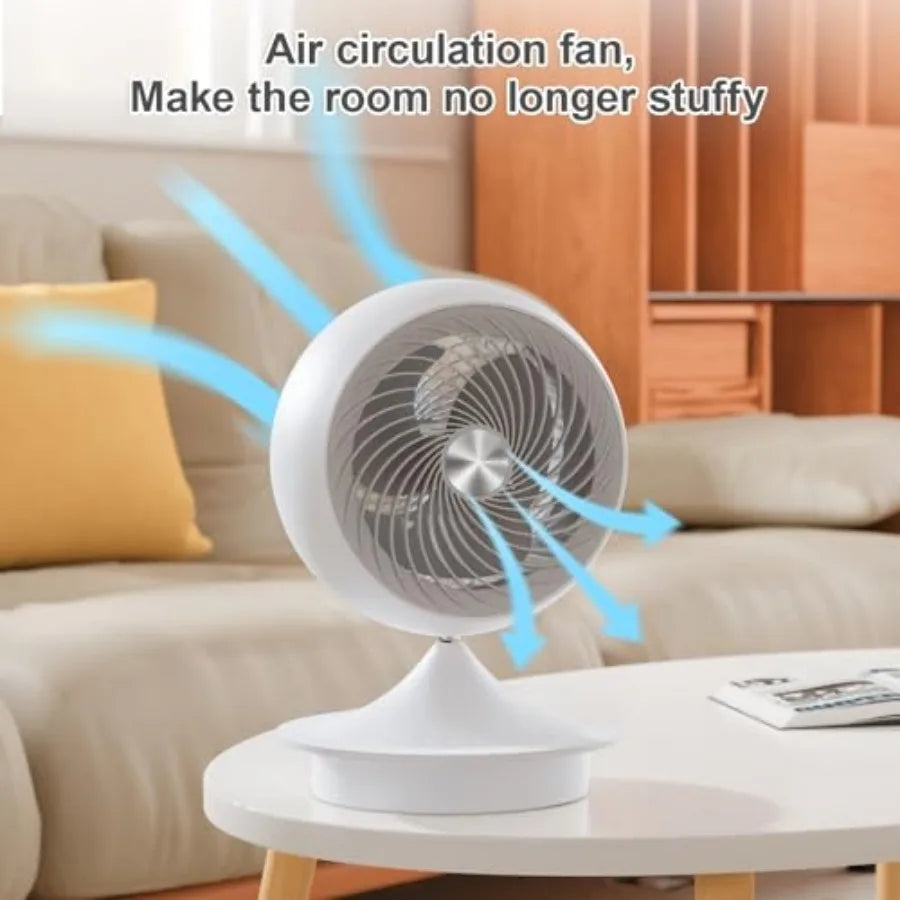 13In Fans for Bedroom with Light Table Air Circulator Fans Desk Oscillating Fan for Whole Room 70° Vertical and 100° Oscillatin