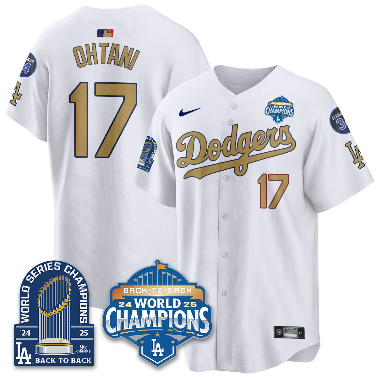 LAD 2025 World Series Champions Men Jersey - 9x Champs - All Stitched N2