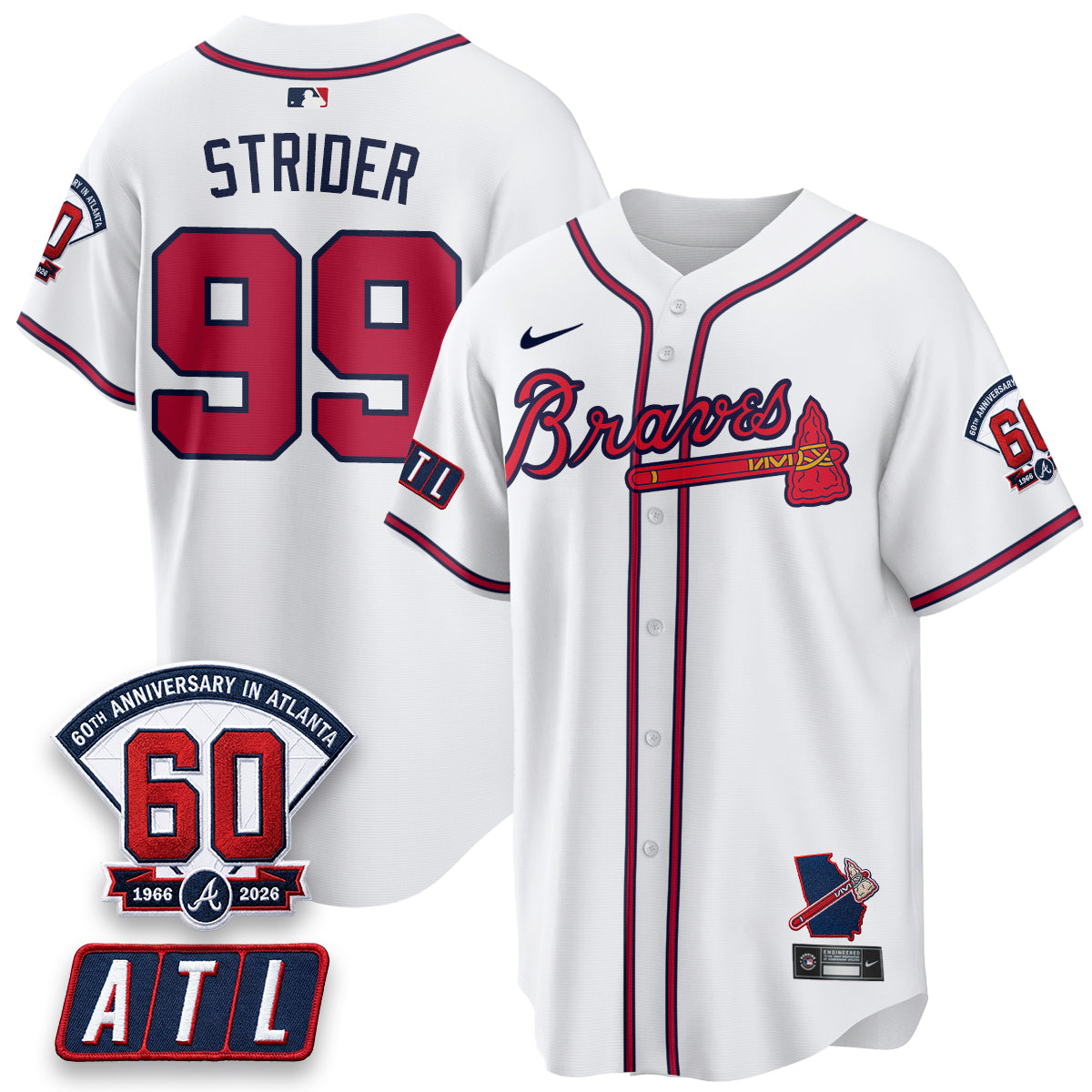 Atlanta Braves 2026 60th Anniversary Vapor Limited Jersey - All Stitched