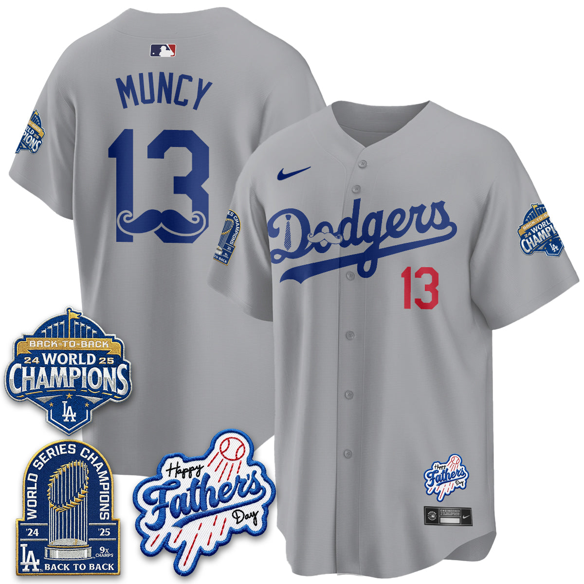 Los Angeles Dodgers Happy Father's Day 2026 Jersey - Stitched