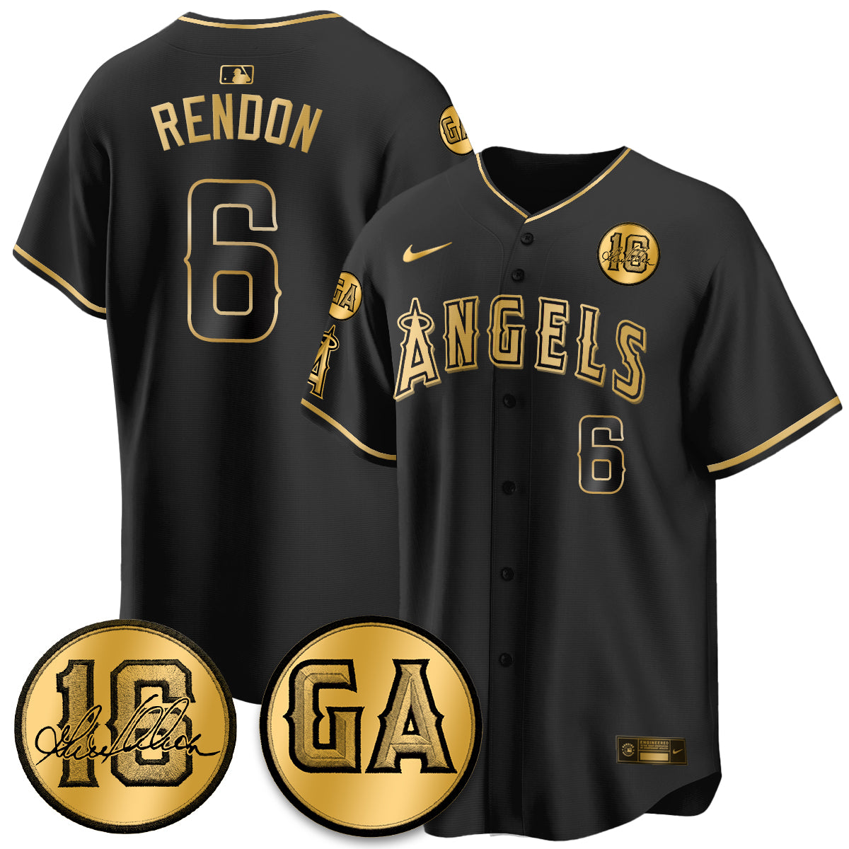 Los Angeles Angels Garret Anderson Tribute Patch Vapor Jersey - All Stitched V2