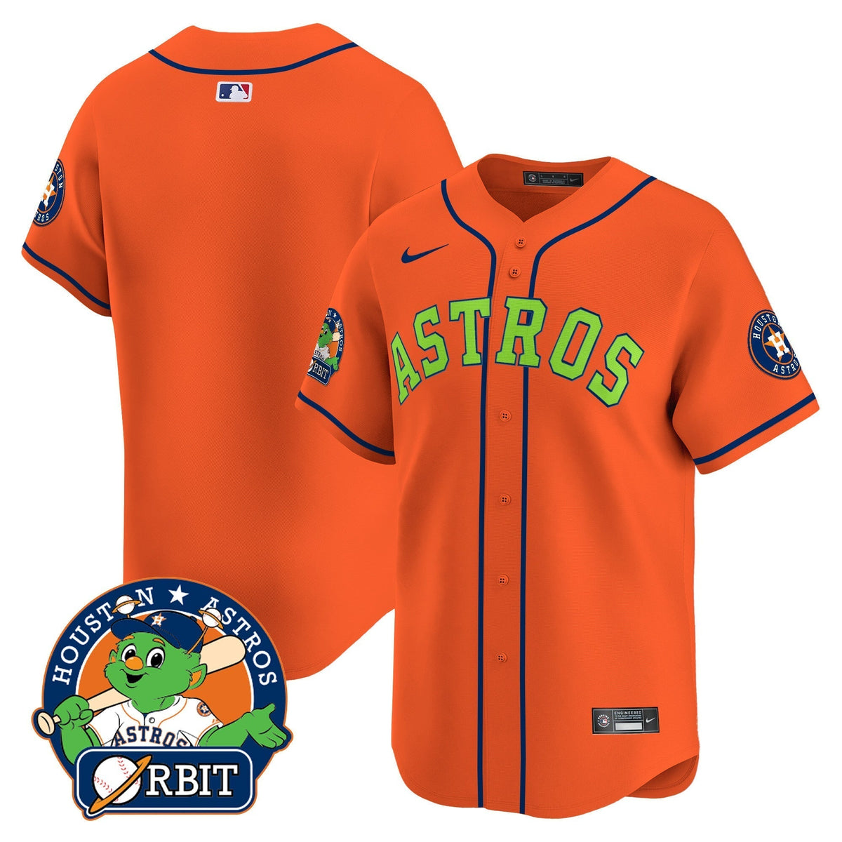 Astros Orbit Patch Vapor Premier Limited Jersey V2 - All Stitched