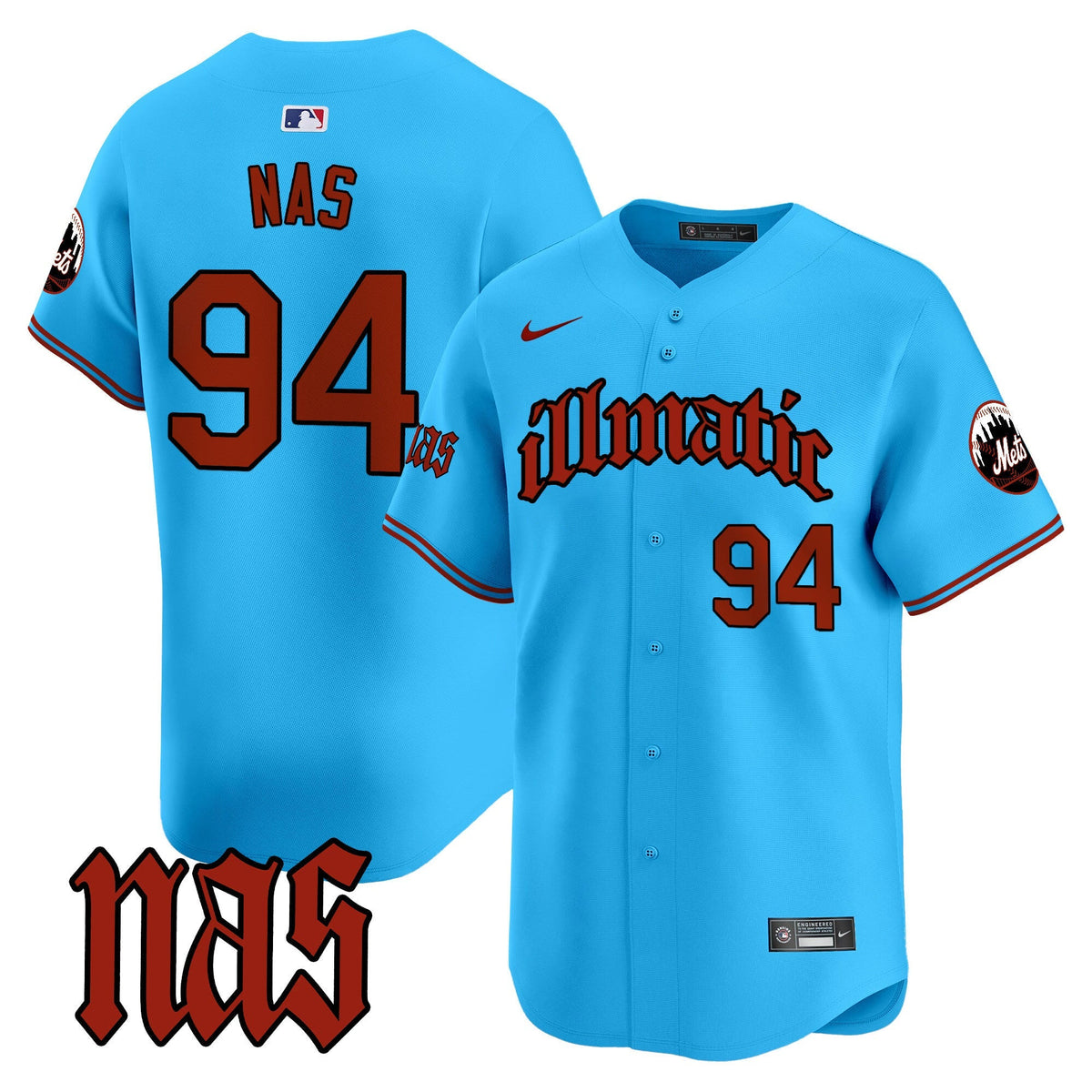 Mets Nas Illmatic Vapor Premier Limited Jersey - All Stitched