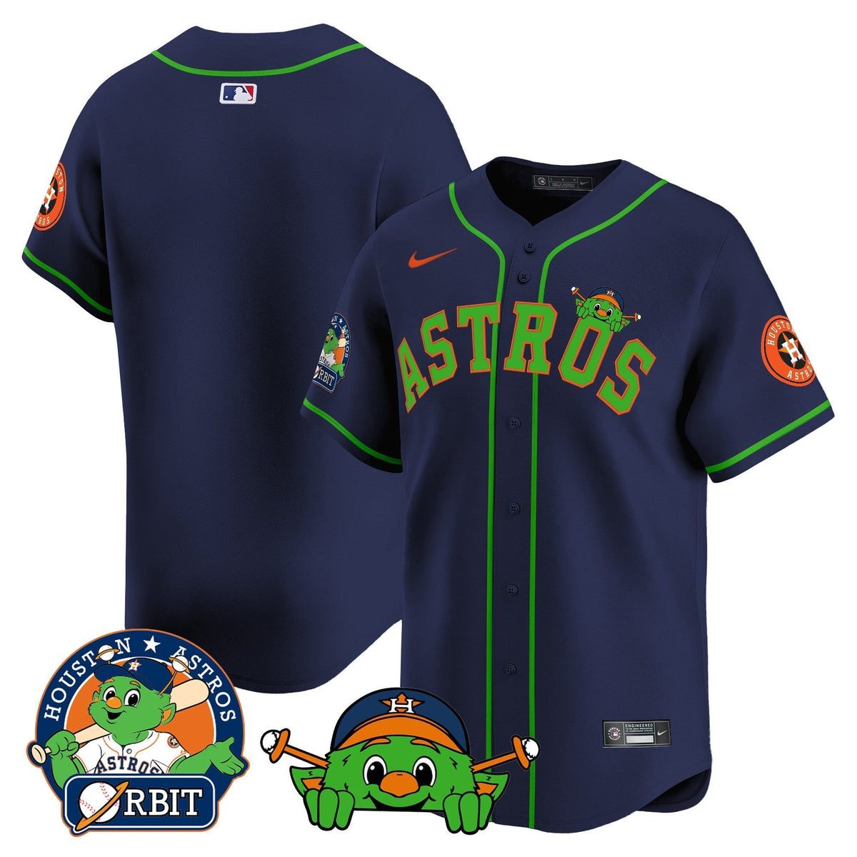 Astros Orbit Patch Vapor Premier Limited Jersey V3 - All Stitched
