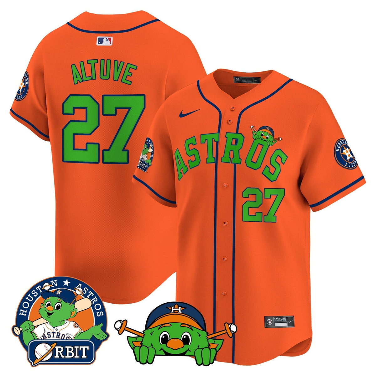 Astros Orbit Patch Vapor Premier Limited Jersey V3 - All Stitched