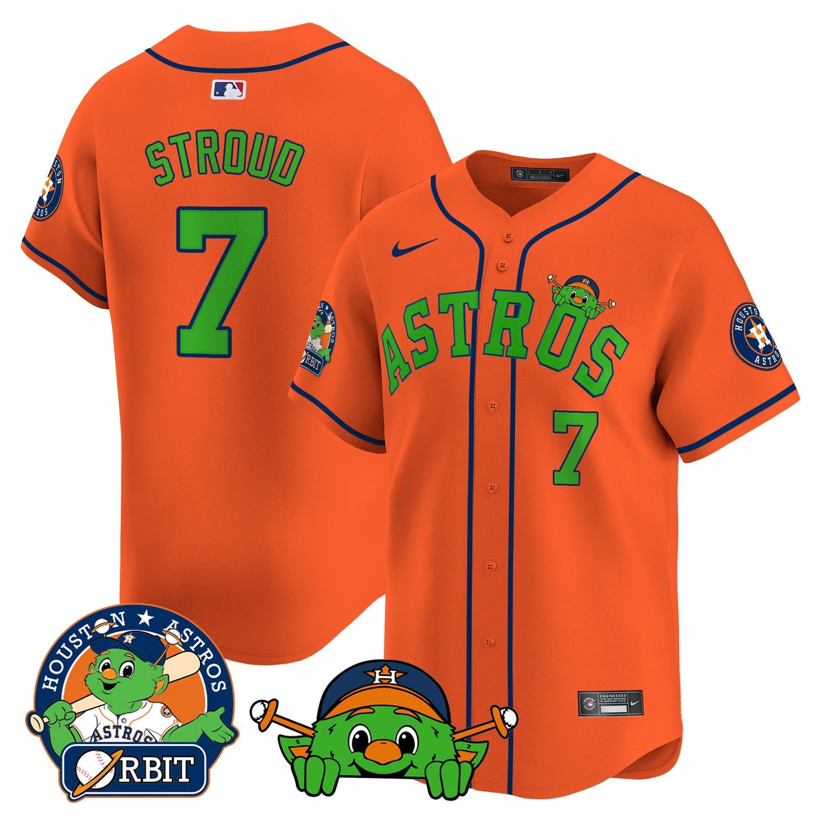 Astros Orbit Patch Vapor Premier Limited Jersey V3 - All Stitched