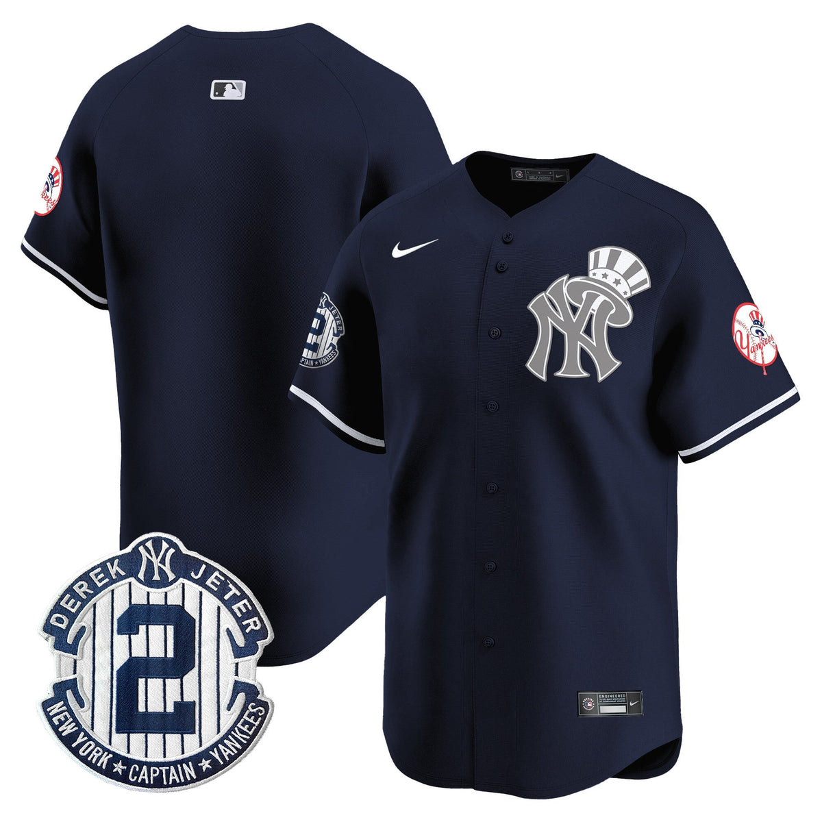 NYY Derek Jeter Patch Vapor Premier Limited Jersey V2 - All Stitched